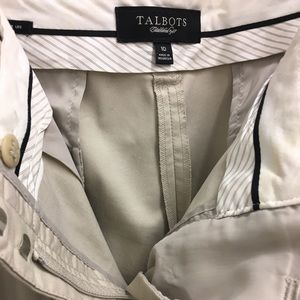 Talbots relaxed fit wide leg khaki slacks